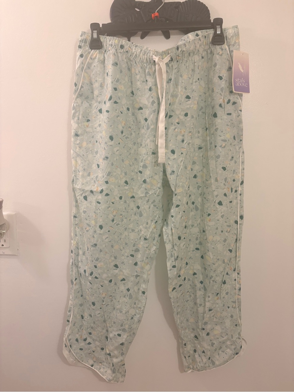 Light Green Terrazzo Print pajama pants